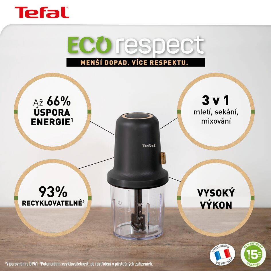 Elektrický sekáček Tefal Eco Respect MQ80E838 Černý