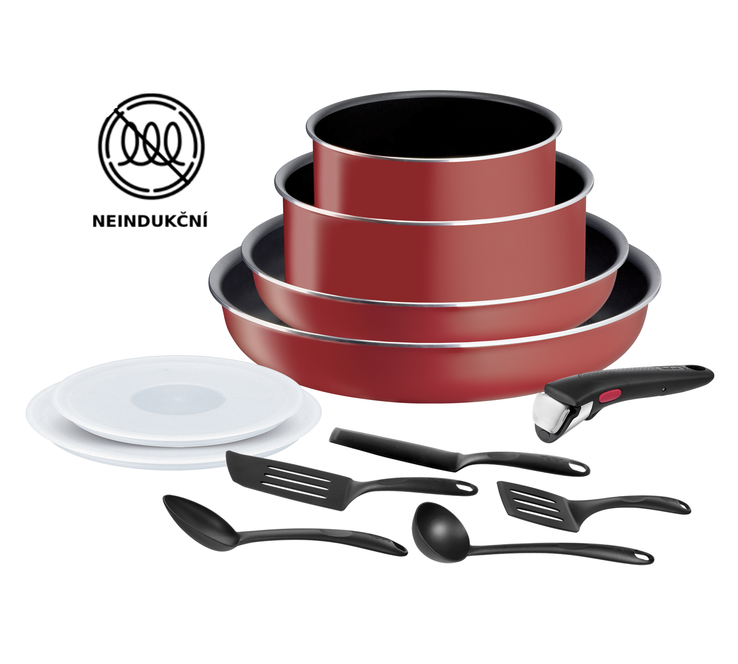 Sada nádobí Tefal Ingenio Easy Cook & Clean Red L1529302 12 ks