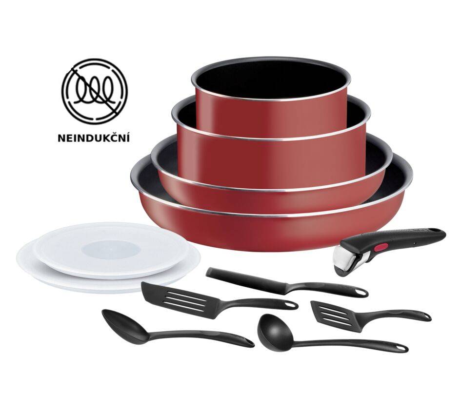Sada nádobí Tefal Ingenio Easy Cook & Clean Red L1529302 12 ks
