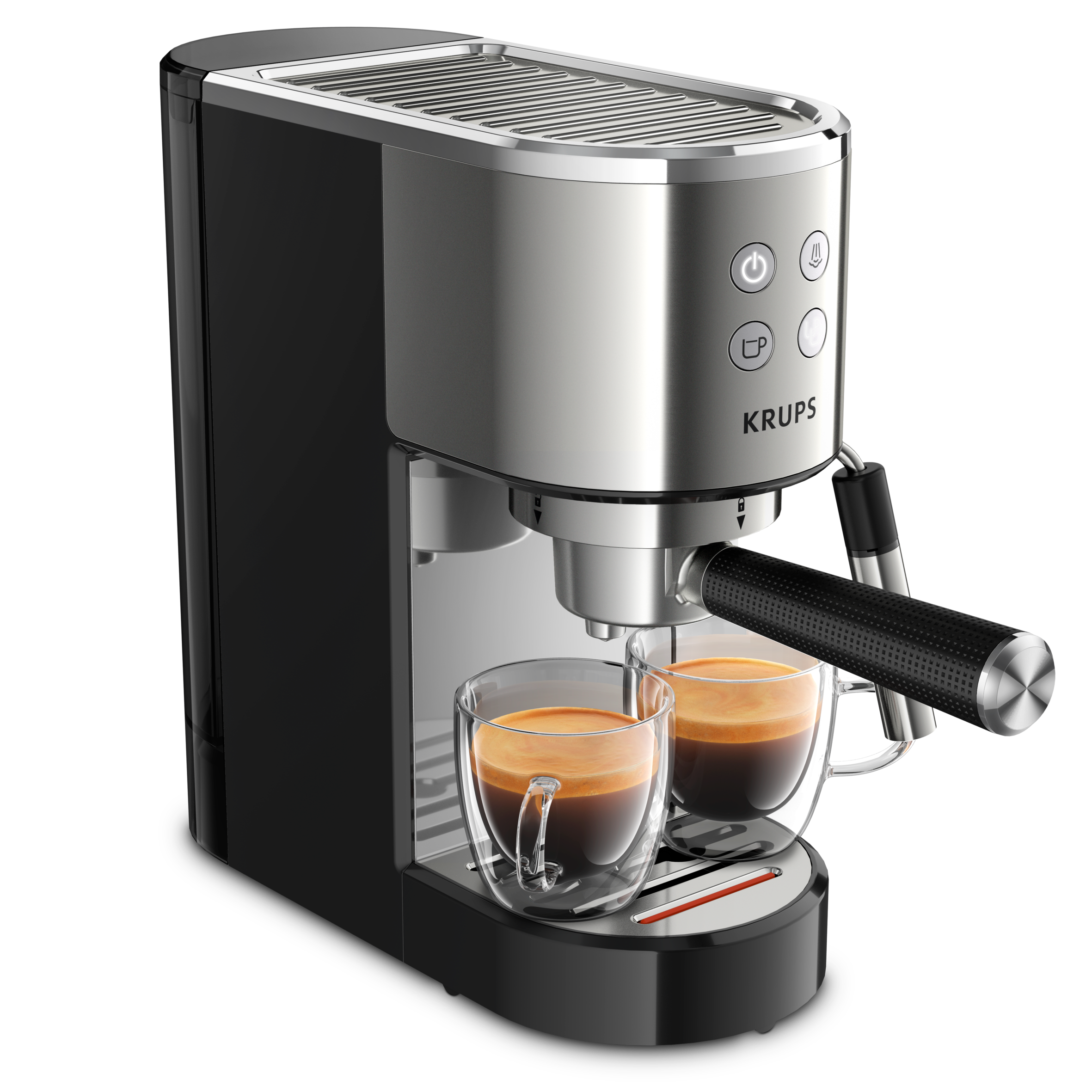 Pákový kávovar KRUPS Espresso Steam & Pump Virtuoso XP442C11 Černý/Nerez