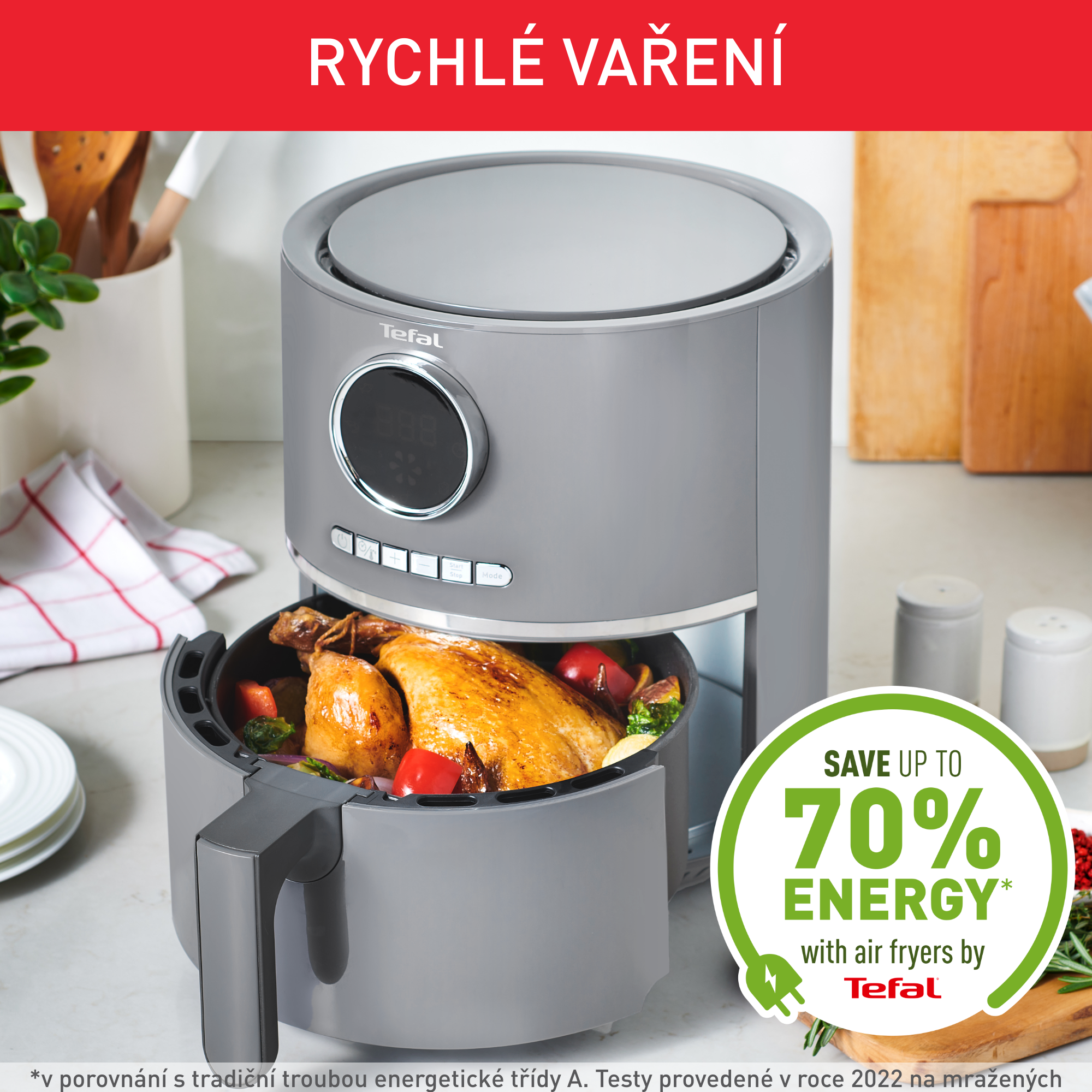 Horkovzdušná fritéza Tefal Ultra Fry Digital EY111B15