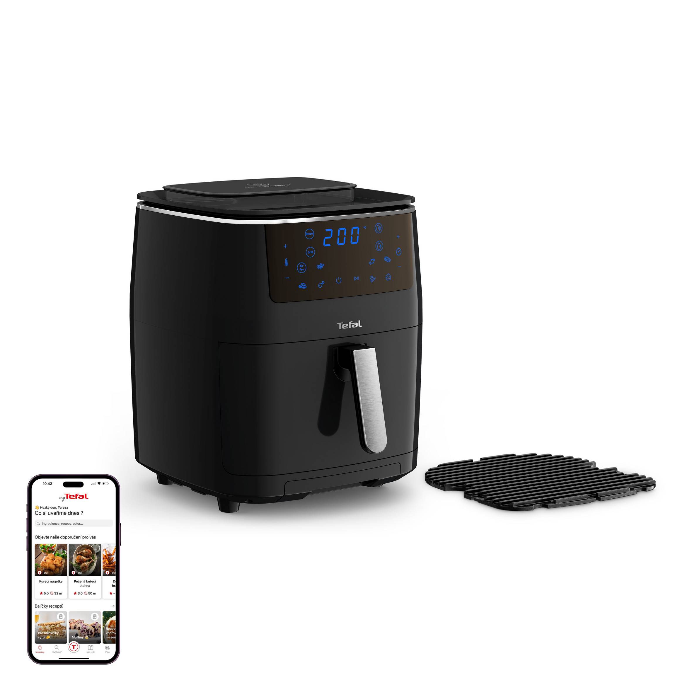 Horkovzdušná fritéza Tefal Easy Fry & Grill & Steam 3v1 FW201815 Černá