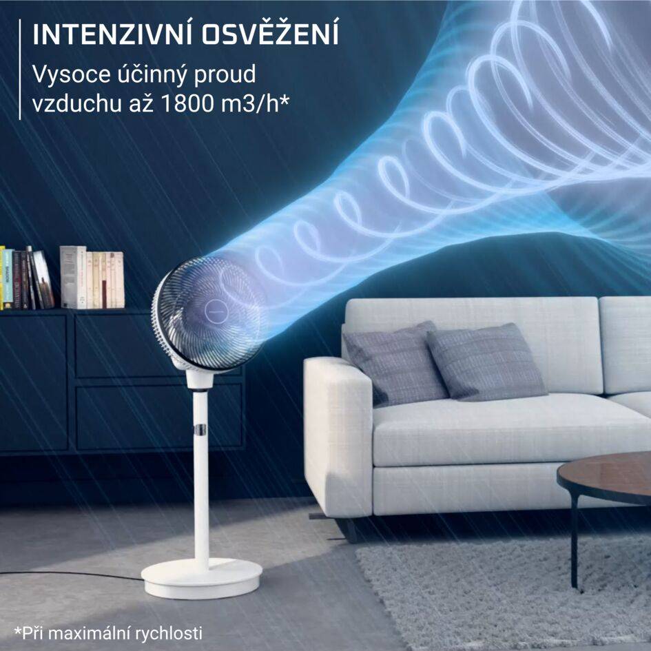 Stojanový ventilátor Rowenta Turbo Swift Silence QV5040F0 Bílý