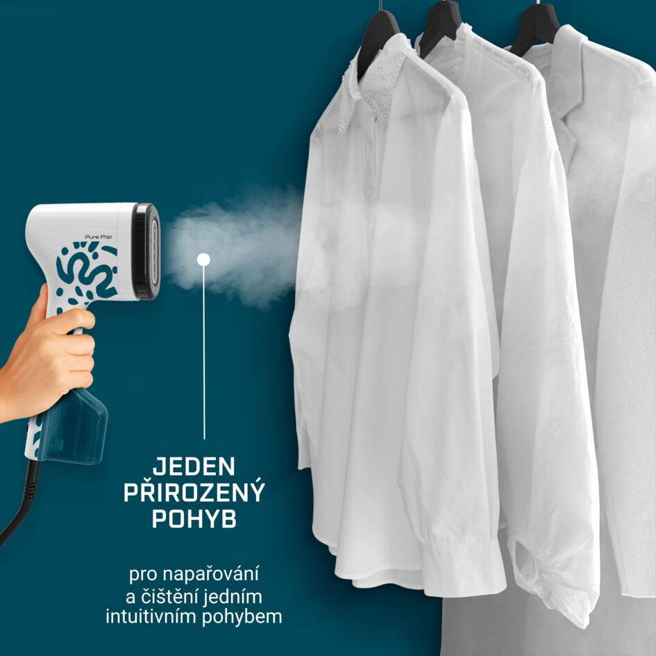 Ruční napařovač Tefal Pure POP Home & Travel DT2040E1Bíla/Modra