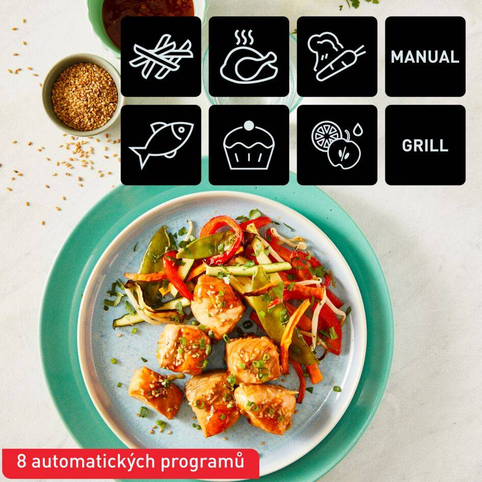 Horkovzdušná fritéza Tefal Dual Easy Fry & Grill EY905B10 Černá