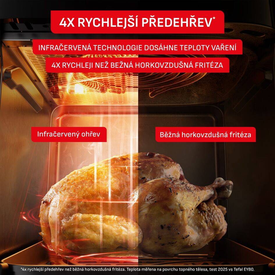 Horkovzdušná fritéza Tefal INFRARED AIR FRYER 7L, EY832HE0, tmavě šedá