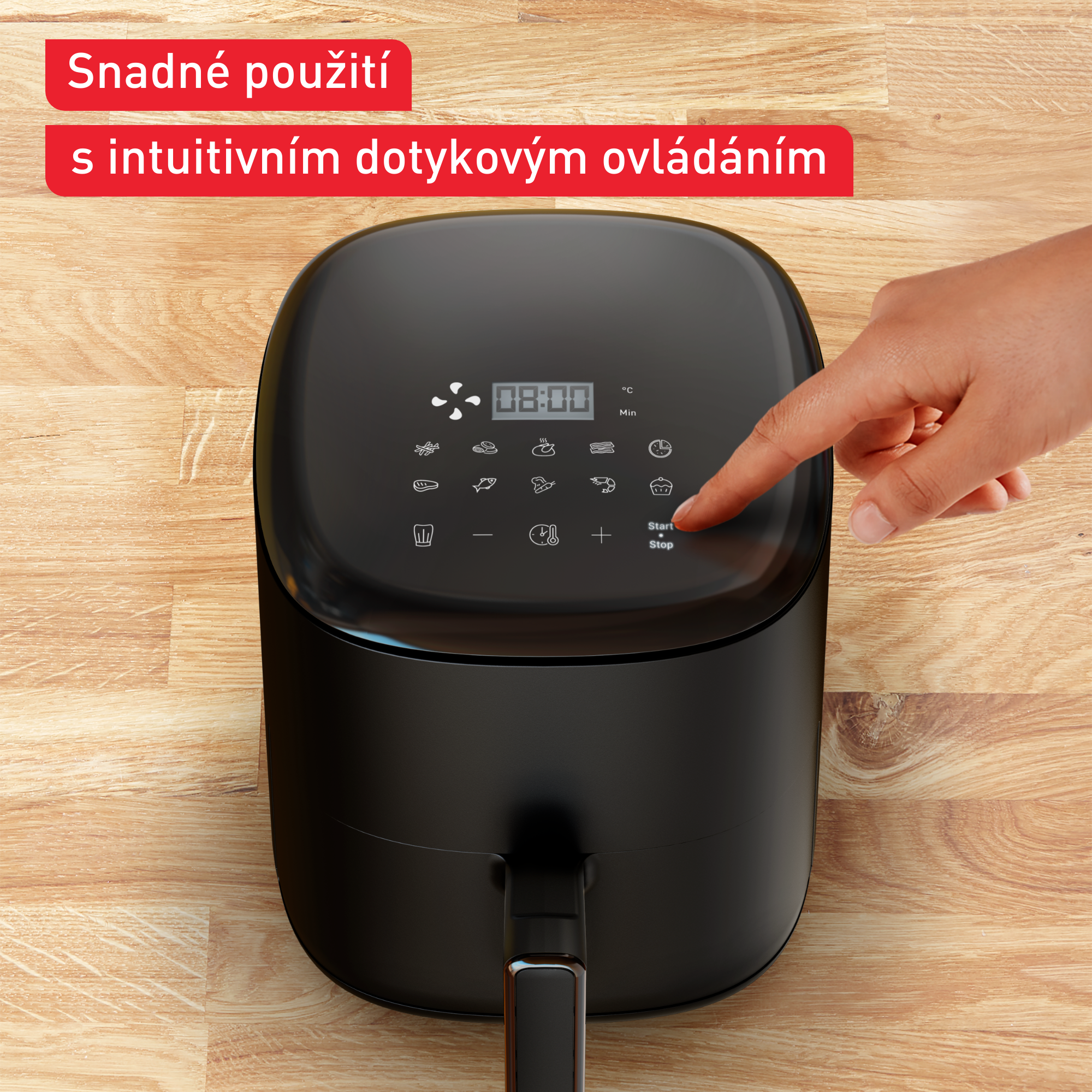 Horkovzdušná fritéza Tefal Easy Fry Compact 3l EY145810 Černá