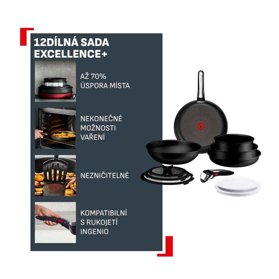 Sada stohovatelného nádobí Tefal Ingenio Excellence+ P0009853 12 ks