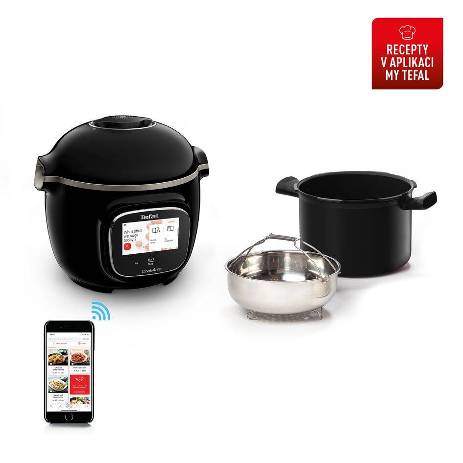 Inteligentní multifunkční hrnec Tefal Cook4me Touch WiFi CY912831 Černá 