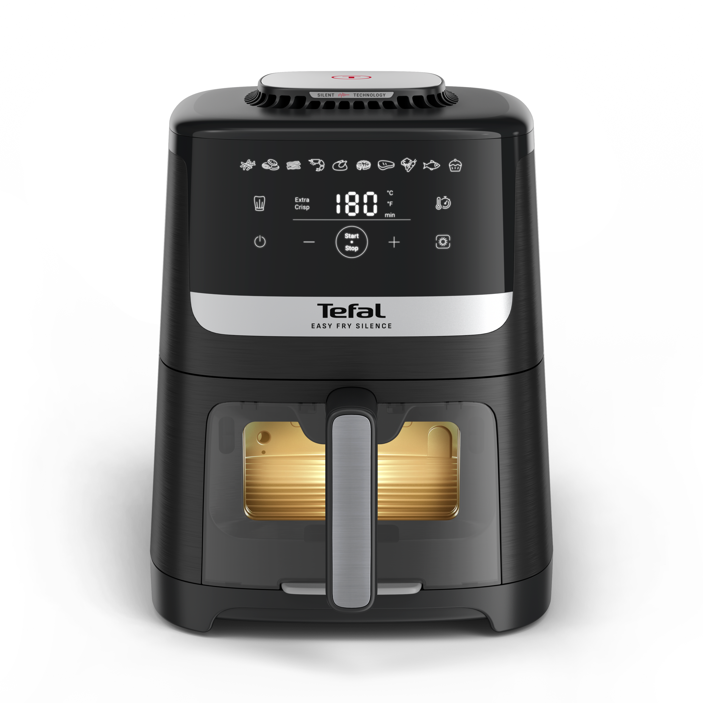 Tichá horkovzdušná fritéza Tefal Easy Fry Silence EY5568E0 Černá