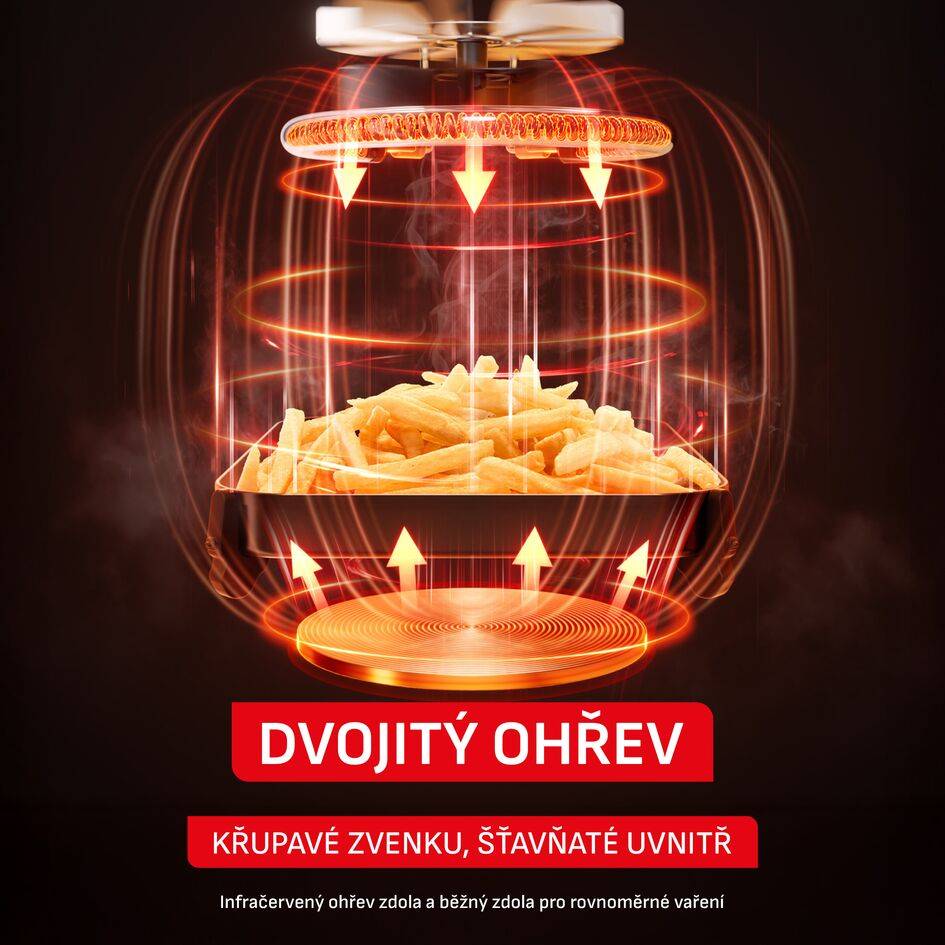 Horkovzdušná fritéza Tefal INFRARED AIR FRYER 7L, EY832HE0, tmavě šedá