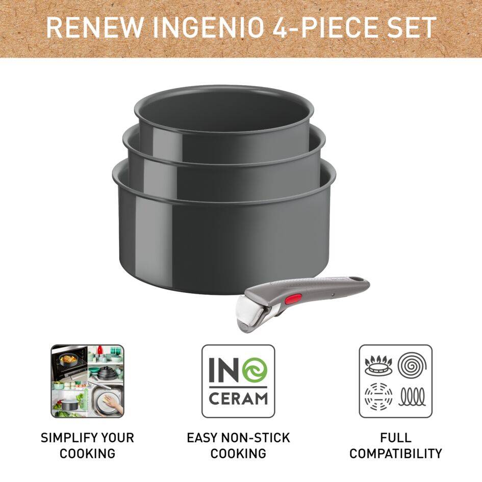 Sada nádobí Tefal Ingenio Renew L2609402 4ks