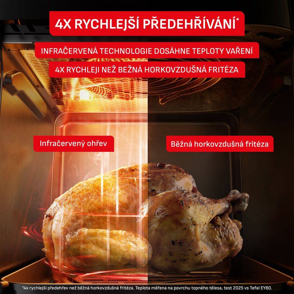 Horkovzdušná fritéza Tefal EASY FRY INFRARED 7L, EY832HE0, tmavě šedá