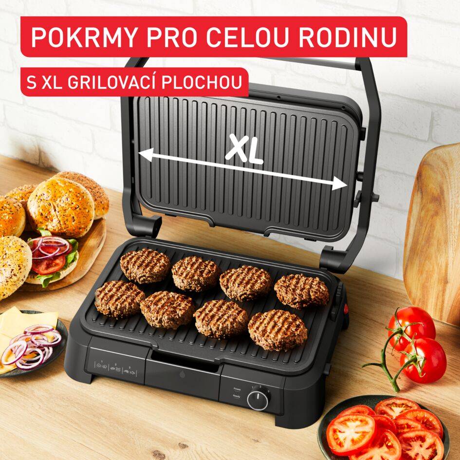 Kontaktní gril Tefal SuperGrill 3v1 XL GC520DE0 Nerez