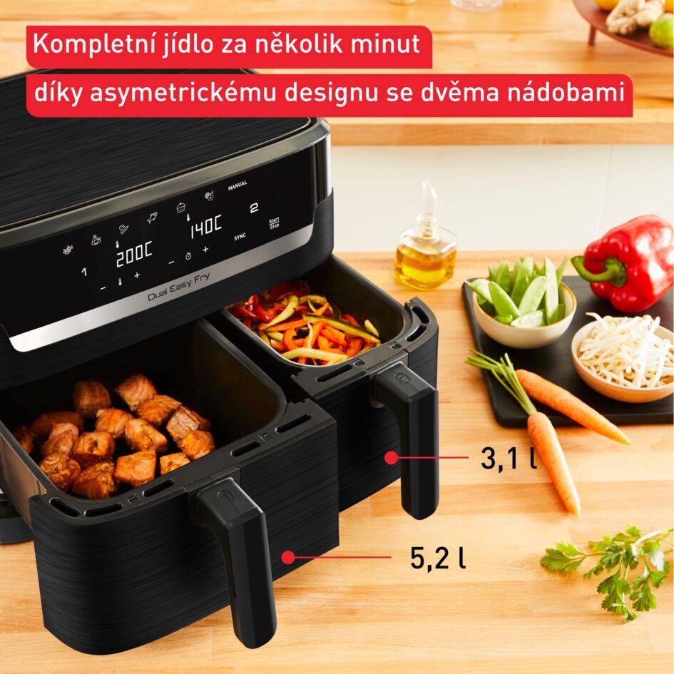 EY901N10 Easy Fry Dual Essential horkovzdušná fritéza Tefal 8,3L