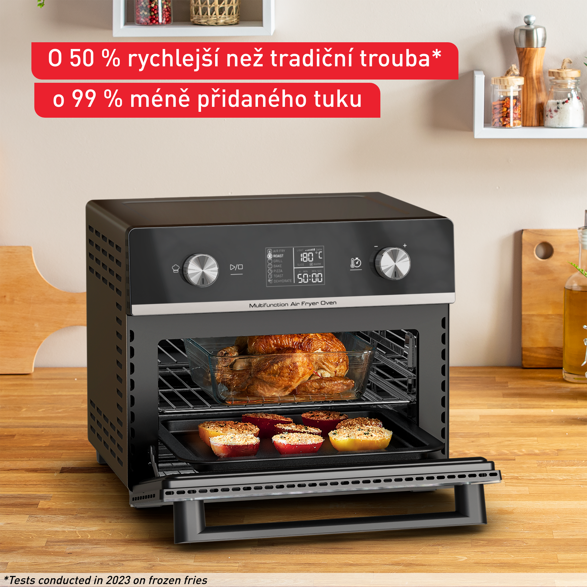 Velká rodinná horkovzdušná fritéza s troubou Tefal Easy Fry 20 l FW605810
