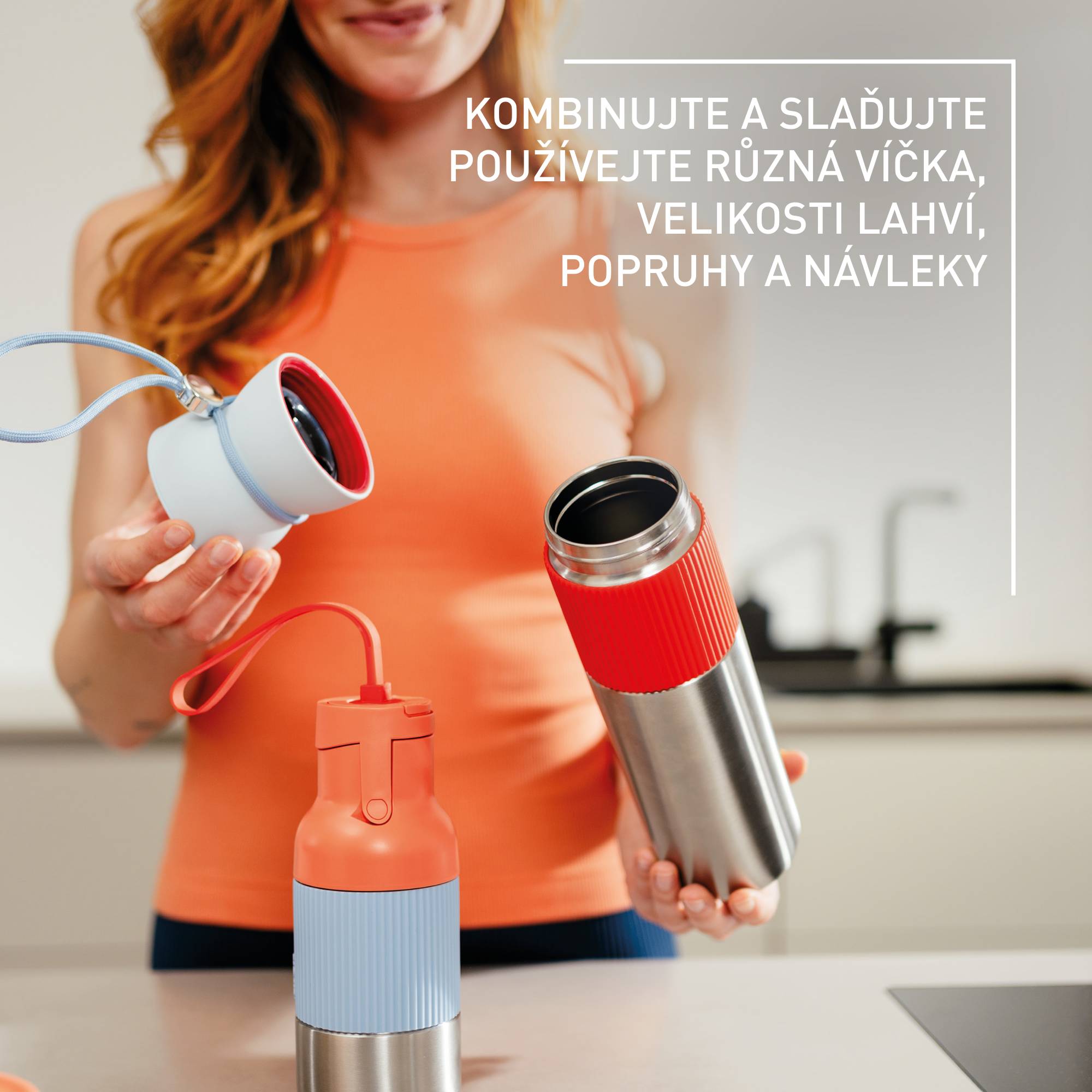 N2193910 beYou Twist termoláhev Tefal 0,5 l oranžová