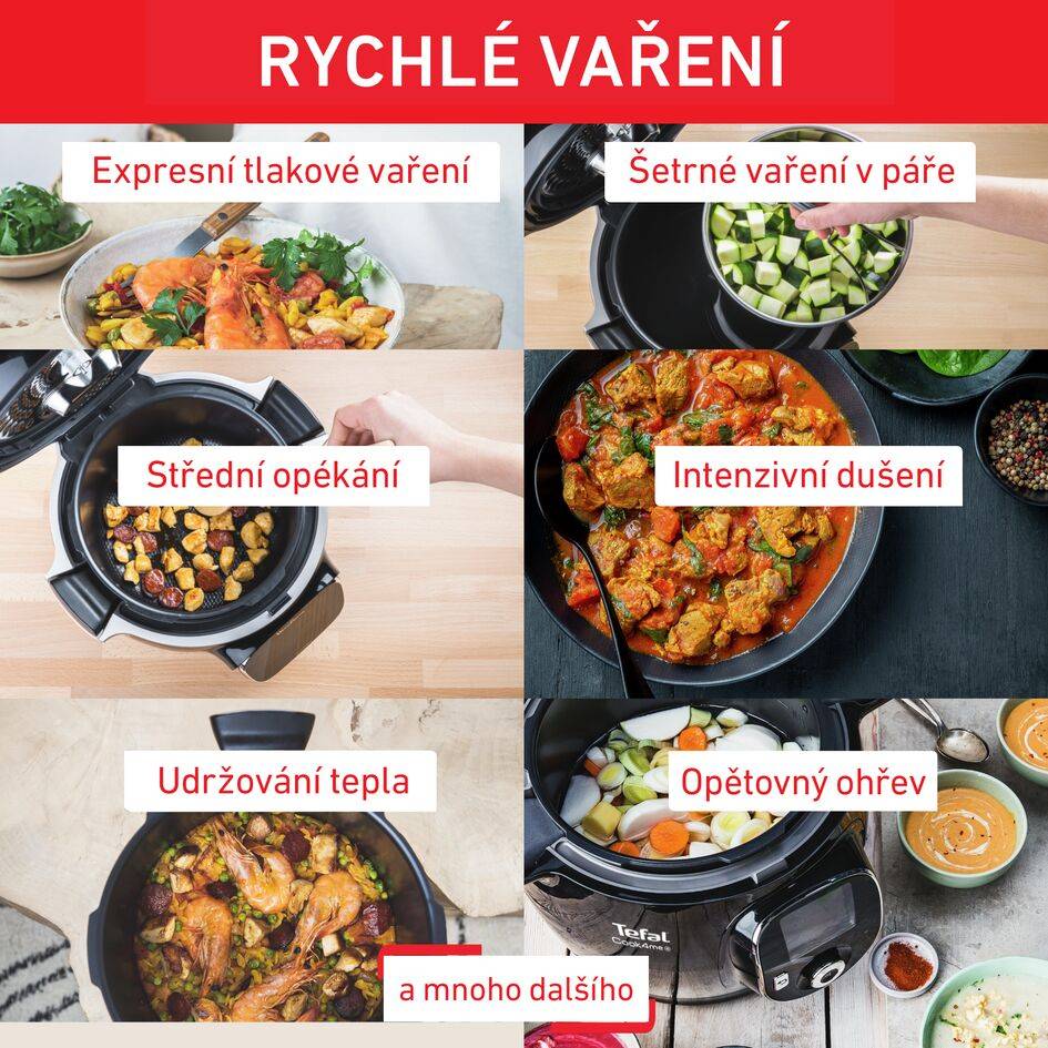 Inteligentní multifunkční hrnec Tefal Cook4me Touch WiFi CY912831 Černá 