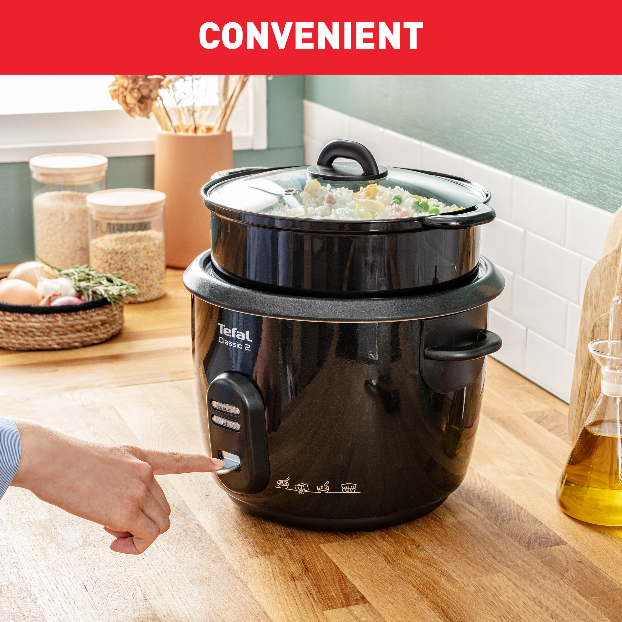 Rýžovar Tefal Classic 12 porcí RK103811 Černý