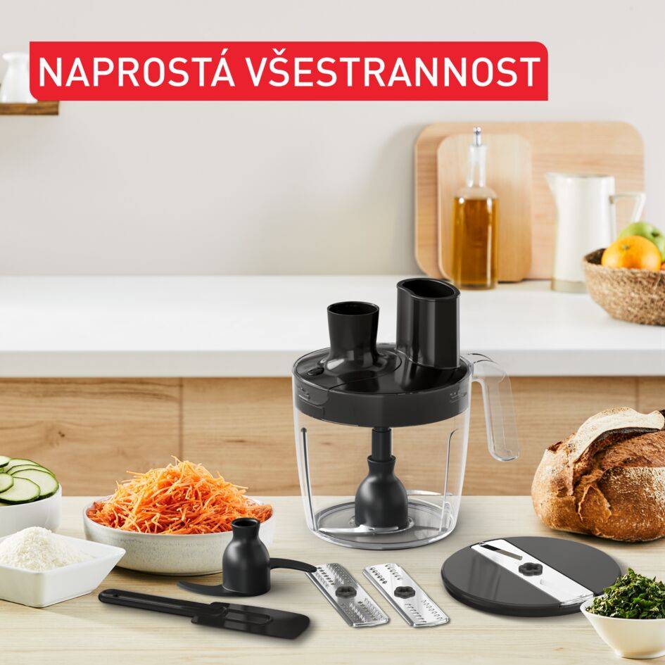 Tyčový mixér Tefal Quickchef+ 5v1 HB67G830 černý