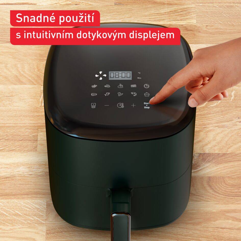 Horkovzdušná fritéza 5l Tefal Easy Fry Max EY245310 Tmavě zelená/Černá