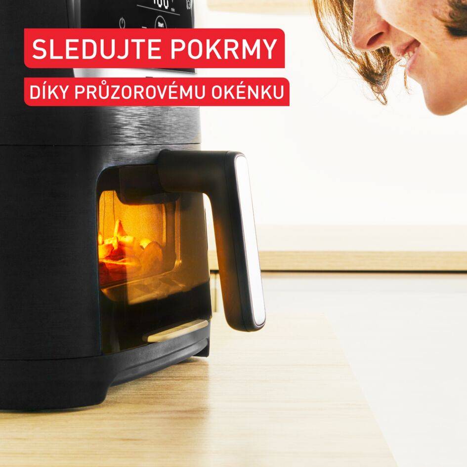 Tichá horkovzdušná fritéza Tefal Easy Fry Silence EY5568E0 Černá