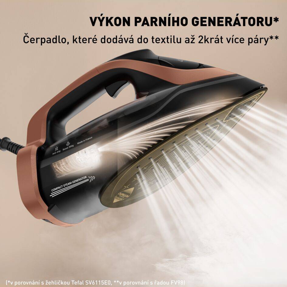 Napařovací žehlička na prádlo Tefal Ultimate Power Pro FV9E50E0 Růžově zlatá/Černá