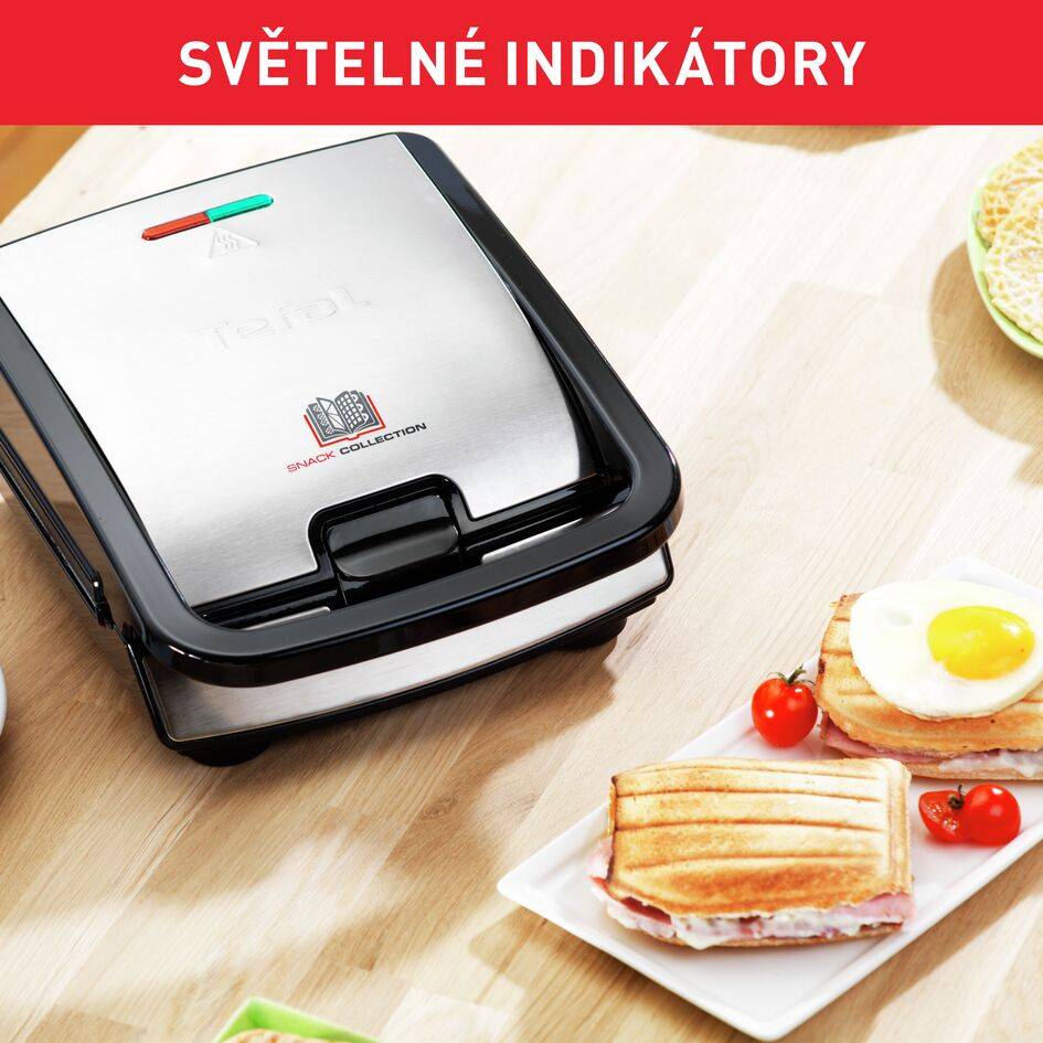 Sendvičovač Tefal Snack Collection SW852D12 Nerezový/Černý