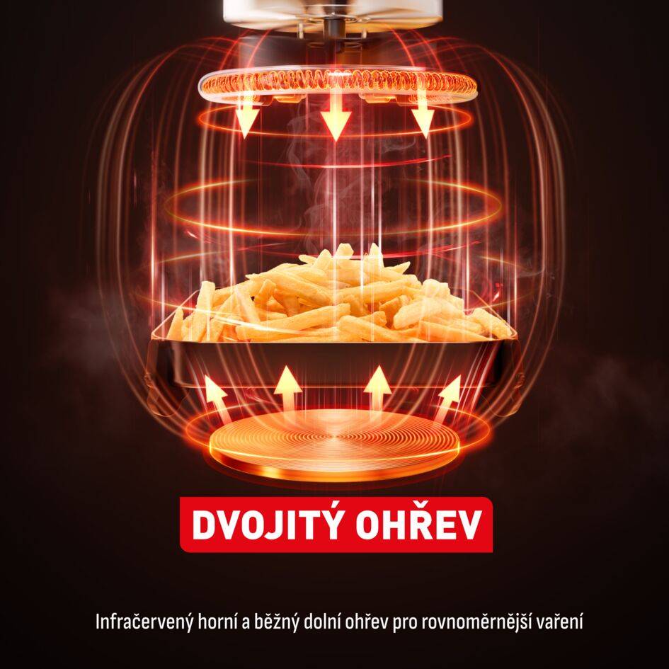 Horkovzdušná fritéza Tefal EASY FRY INFRARED 7L, EY832HE0, tmavě šedá