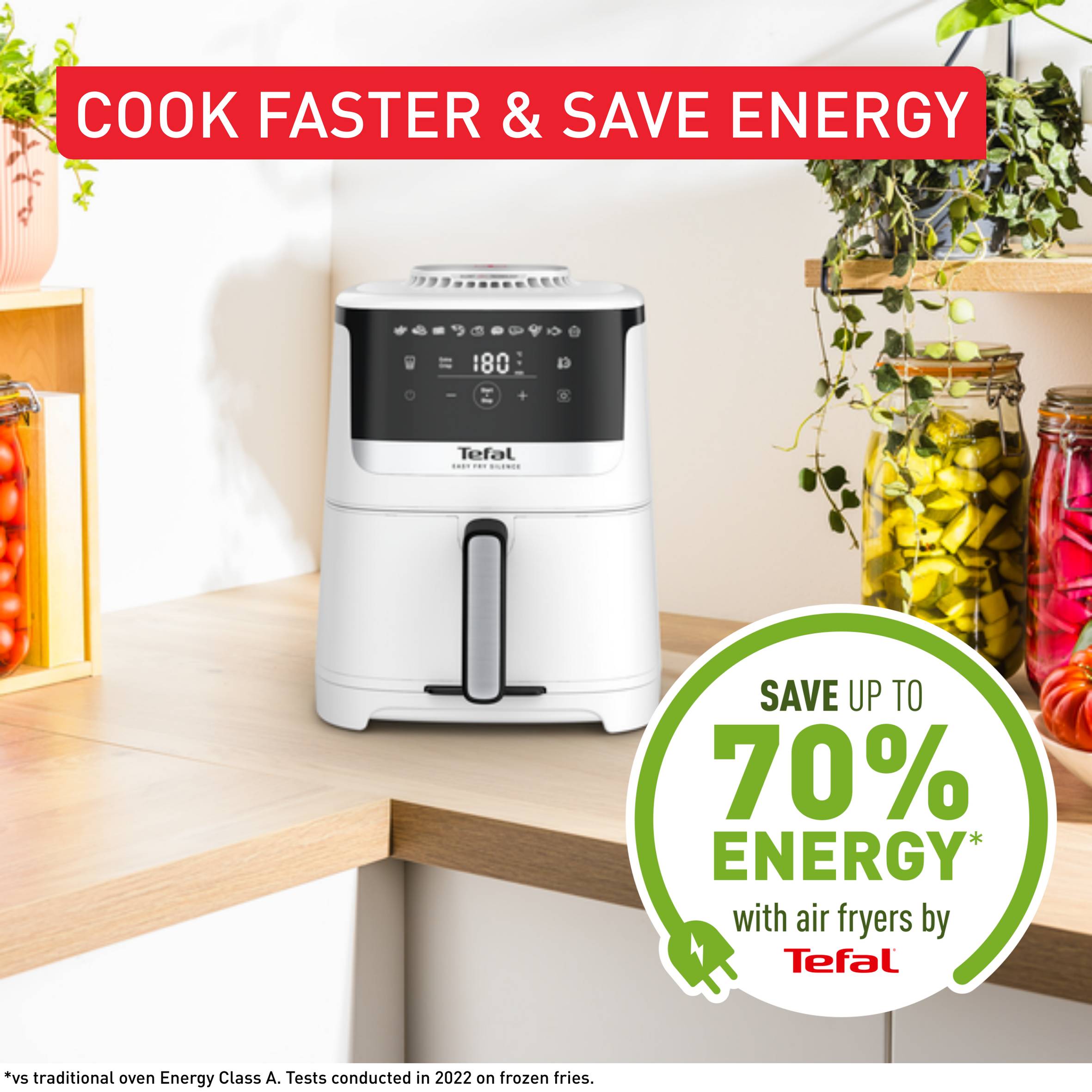 Tichá horkovzdušná fritéza Tefal Easy Fry Silence  5 l, EY5521E0, bílá