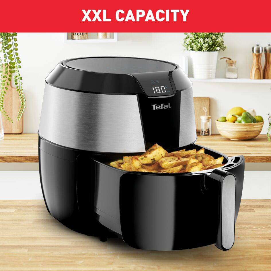 Horkovzdušná fritéza Tefal Easy Fry XXL Digital EY701D15 Nerezová/Černá