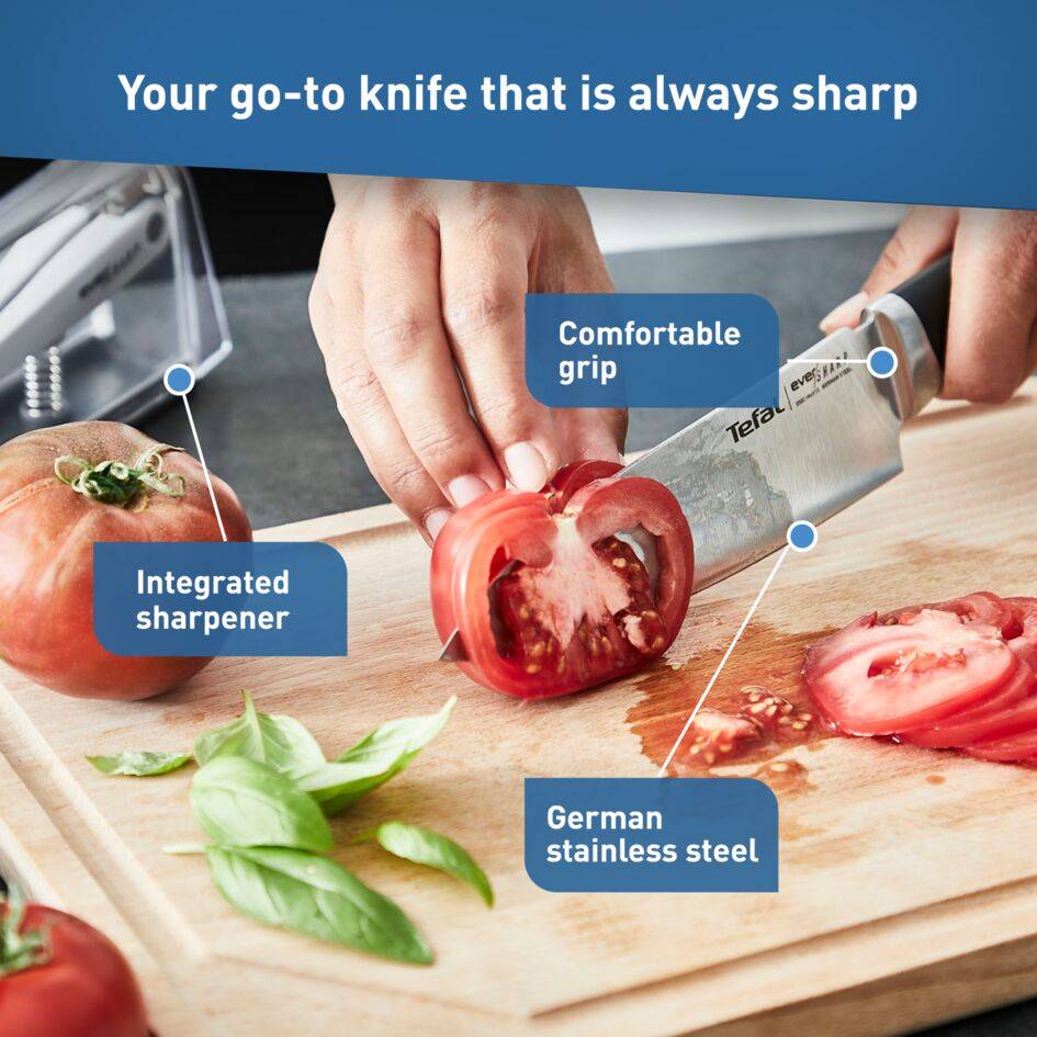 Kuchyňský nůž Tefal Ever Sharp K2569004 Nerezový/Černý 16,5 cm