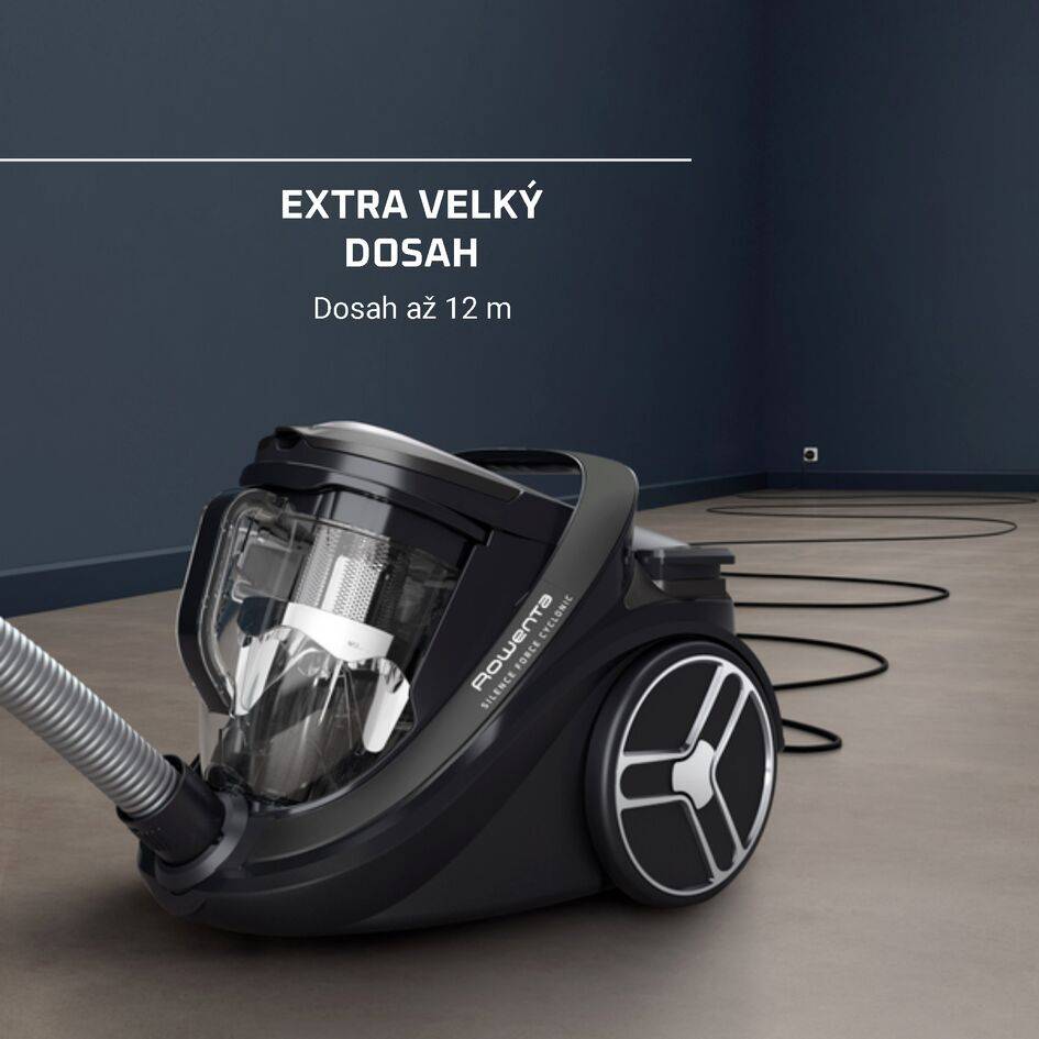 Bezsáčkový vysavač Silence Force Cyclonic Effitech® 59 dB Parquet RO7935EA
