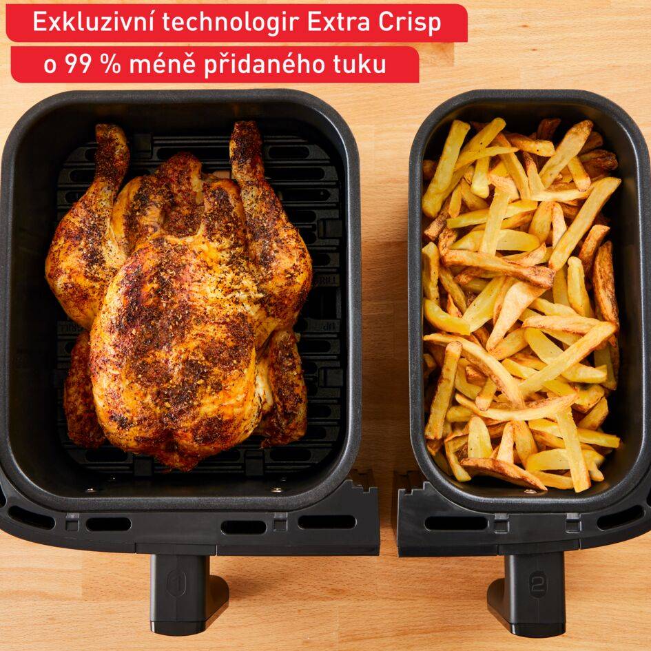 Horkovzdušná fritéza Tefal Dual Easy Fry & Grill EY905B10 Černá