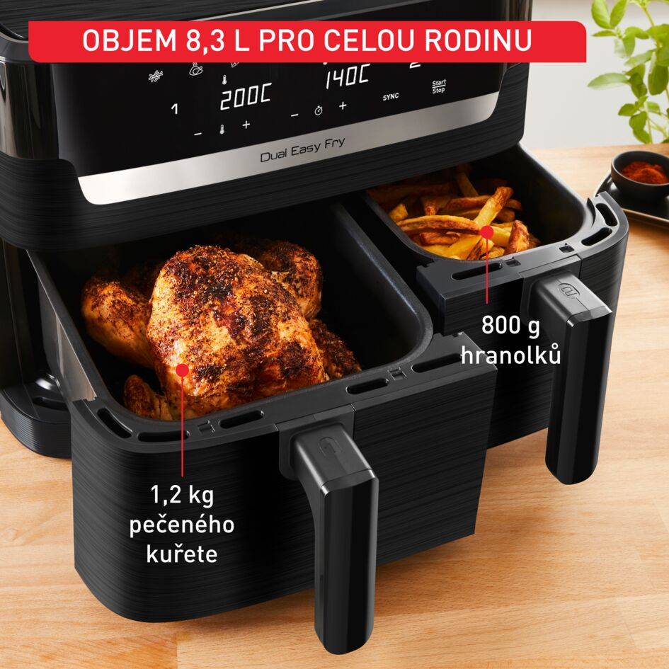 EY901N10 Easy Fry Dual Essential horkovzdušná fritéza Tefal 8,3L