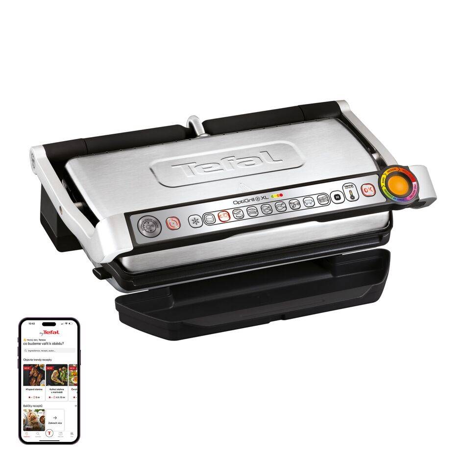 Elektrický gril Tefal OptiGrill+ XL GC722D34 Stříbrný/Černý