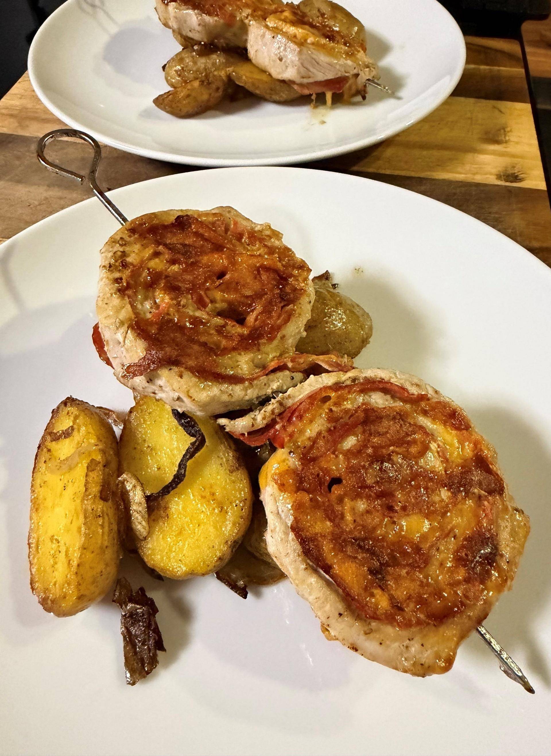 Vepřové šneky s restovaným bramborem s cibulí - recept OptiGrill 4in1 XL | Tefal