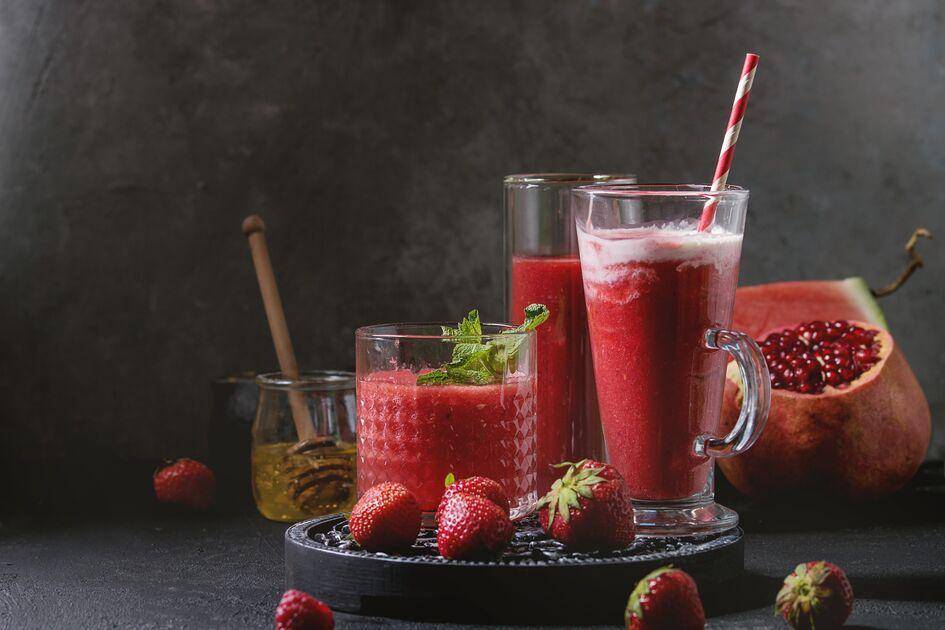 Koktejl proti stárnutí z jahod a granátového jablka - recept Blen Up | Tefal