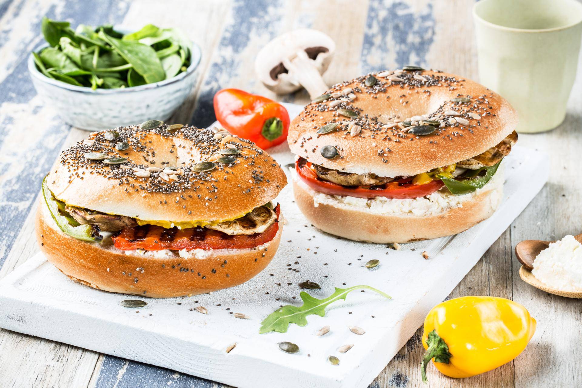 Vegetariánský bagel - recept undefined | Tefal