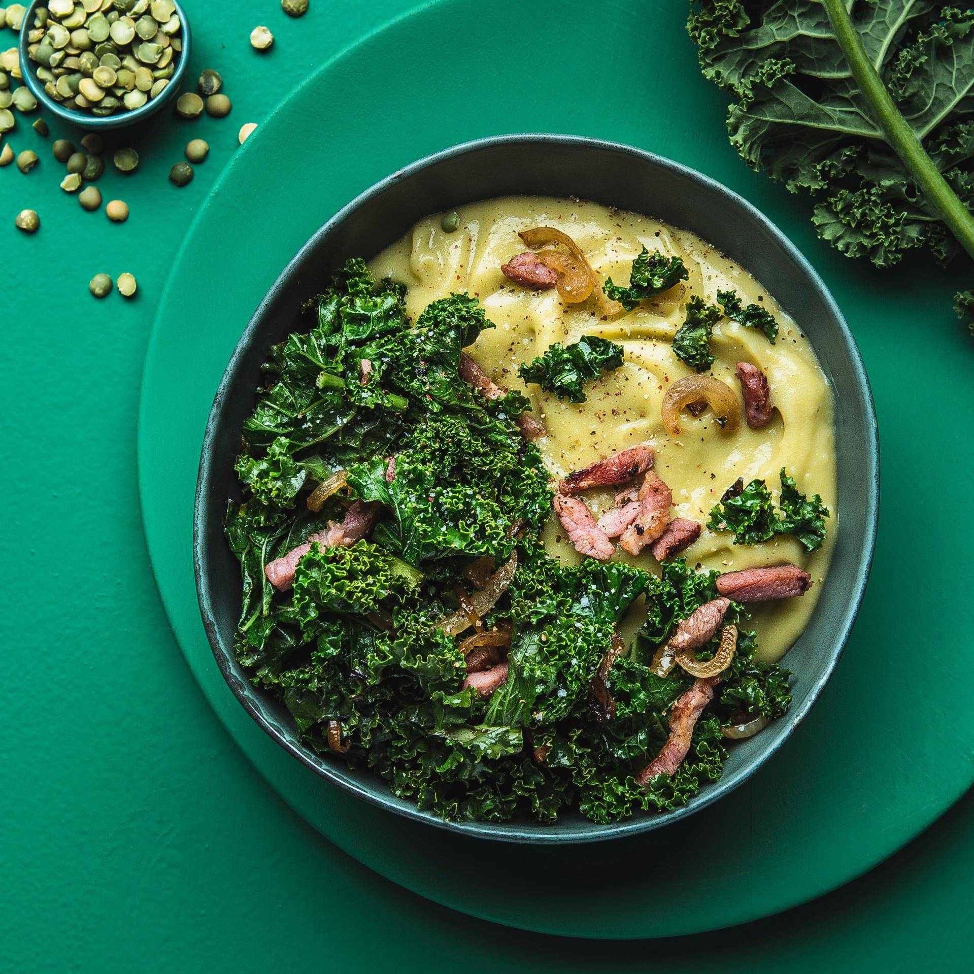 Hrášková kaše s dušenou kapustou - recept Cookeo | Tefal