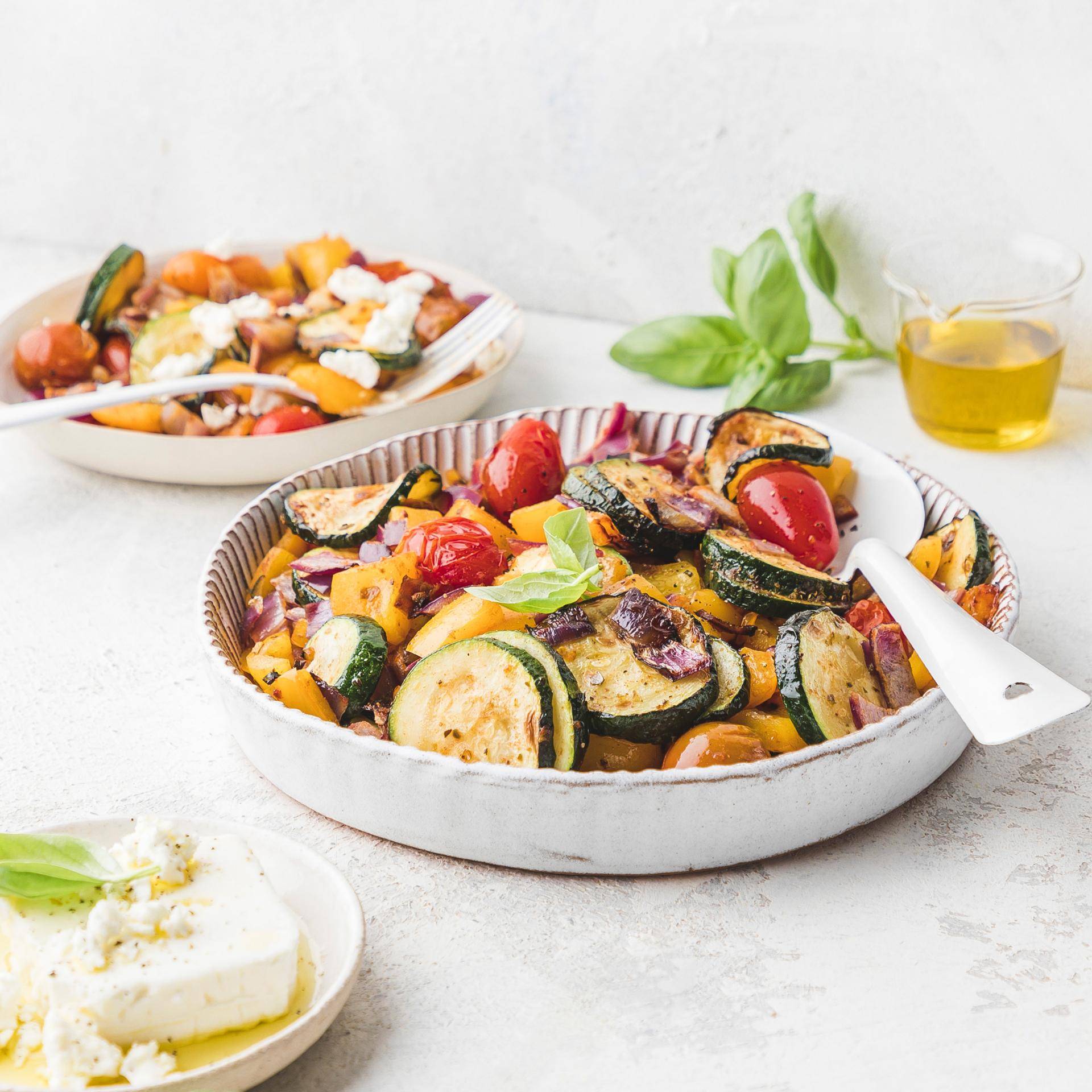 Zelenina ve středomořském stylu - recept Dual EasyFry&Grill | Tefal