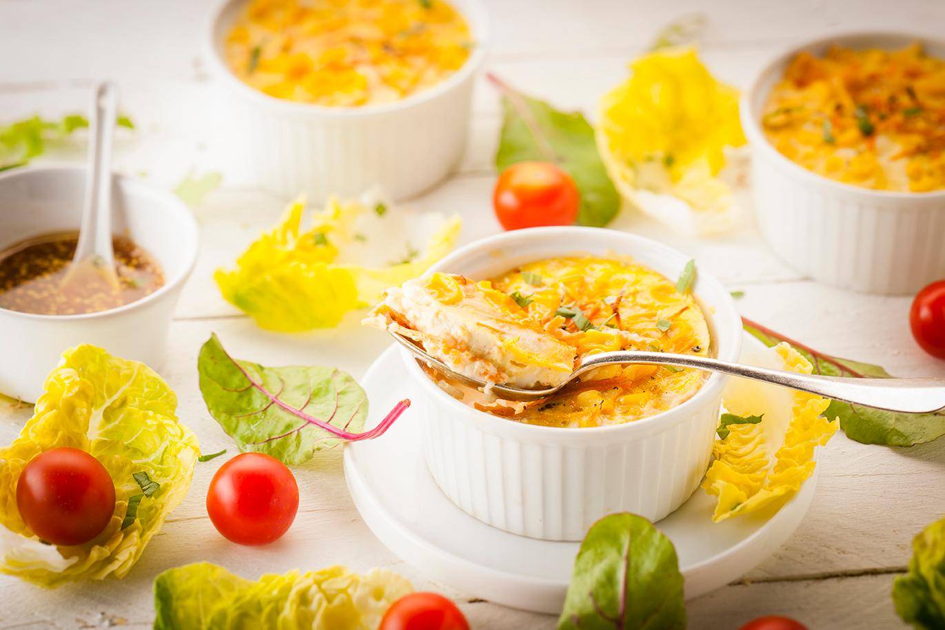 Clafoutis s mrkví, kukuřicí a sýrem - recept Cookeo | Tefal