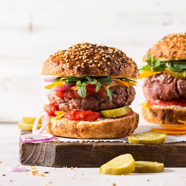 Hovězí burger s domácím kečupem - recept Kitchen Coach | Tefal