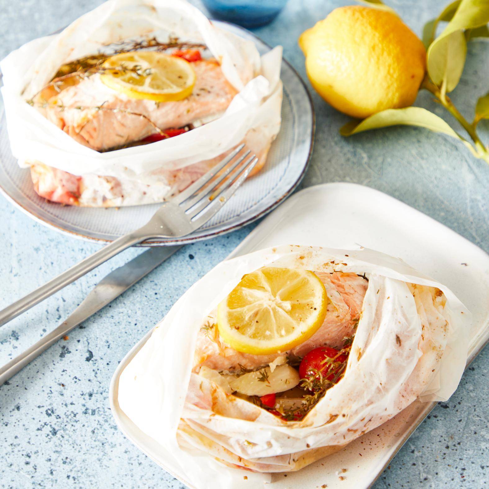 Lososové papiloty s fenyklem a citronem - recept Easy Fry Compact | Tefal