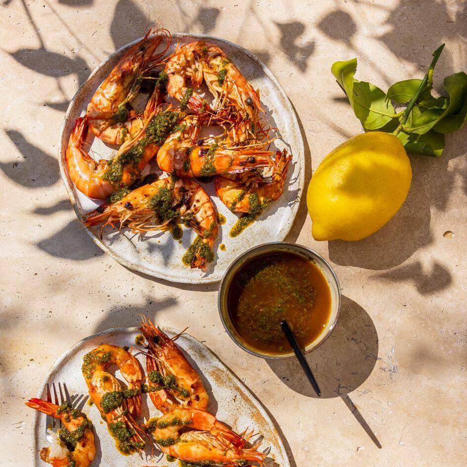 Gambas na plancha s omáčkou chermoula - recept Hrnce a pánve | Tefal