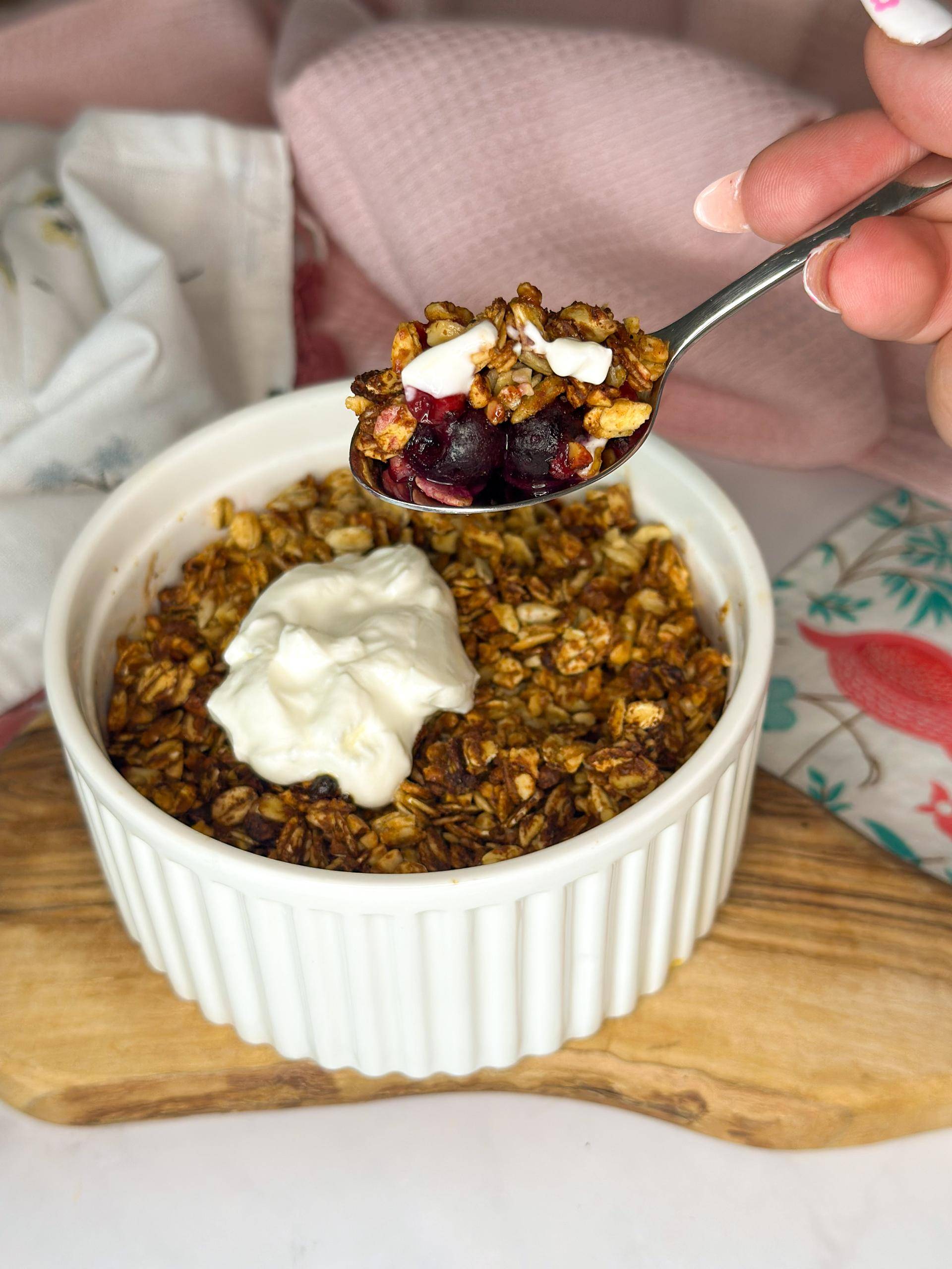 Ovocný crumble - recept EASY FRY & GRILL 2 in 1 MECHANICAL | Tefal