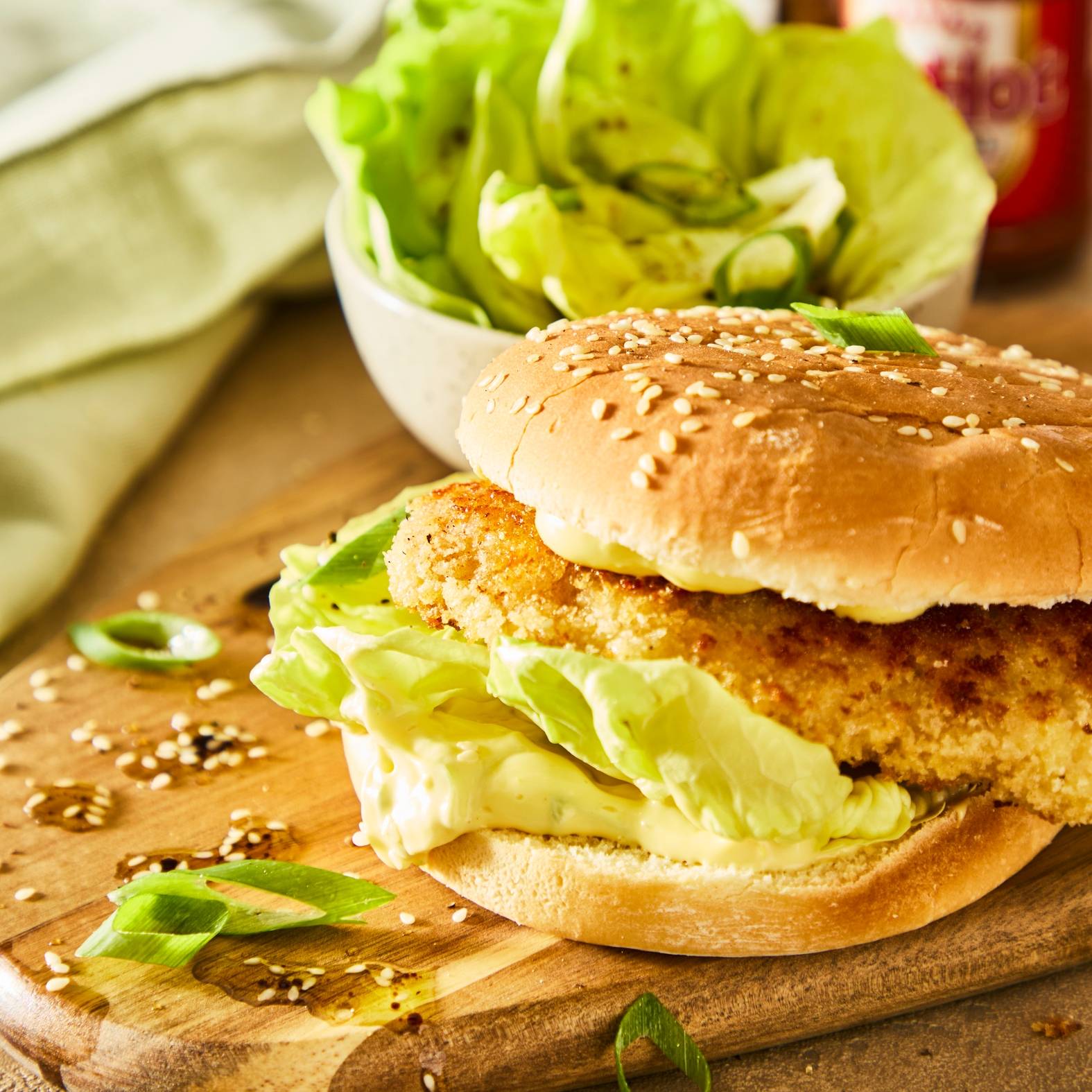 McChicken styl burger - recept OptiGrill 2in1 | Tefal