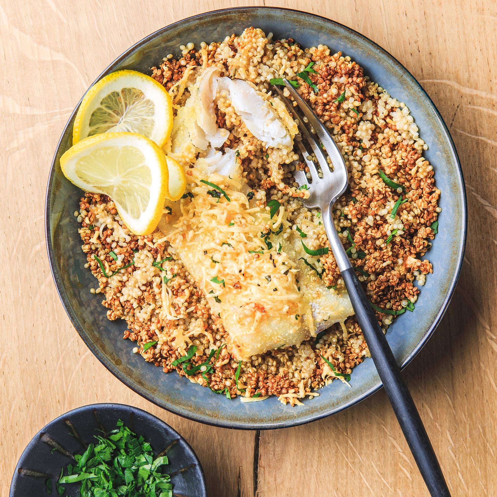 Smažená treska ve strouhance s quinoou - recept Cookeo | Tefal