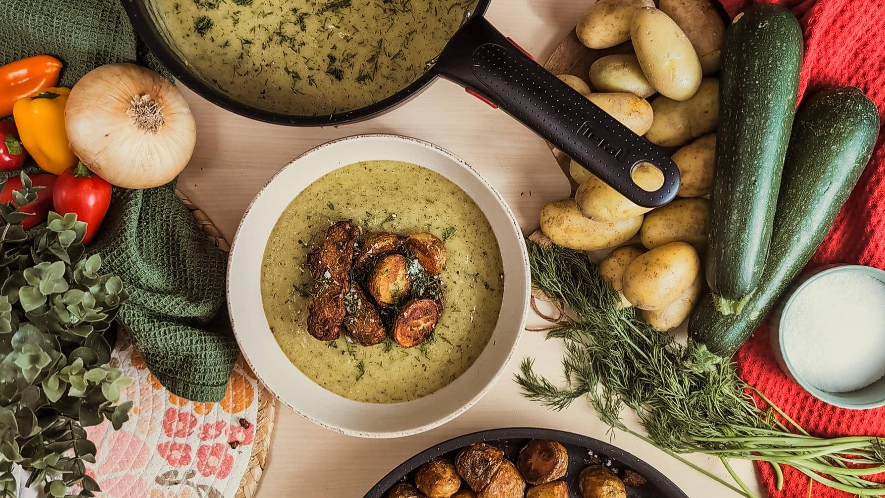 Letní cuketová koprovka s nejkřupavějšími brambory - recept Hrnce a pánve | Tefal