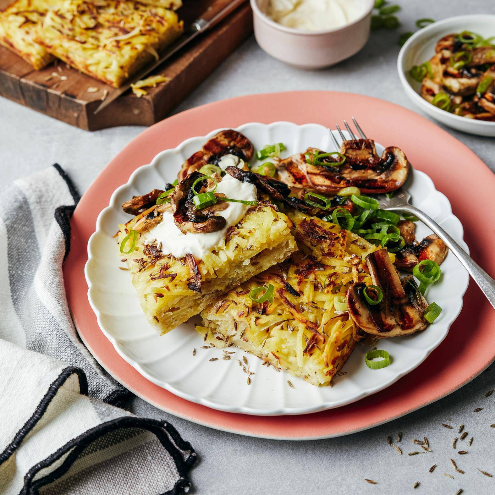 Švýcarský bramborák s grilovanými houbami - recept OptiGrill 2in1 | Tefal